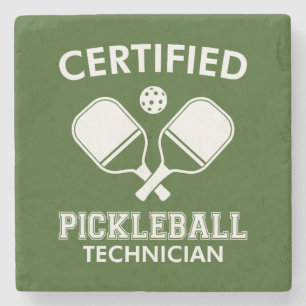 Posavasos De Piedra Técnico de Pickleball Certificado