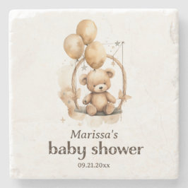 Posavasos De Piedra Teddy Bear Sexo Neutral Baby Shower