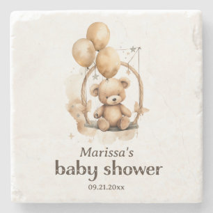 Posavasos De Piedra Teddy Bear Sexo Neutral Baby Shower