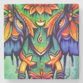 Posavasos De Piedra Teja de la mandala del PODER