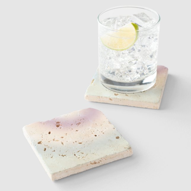 Posavasos De Piedra Tejido azul morado (Lateral)