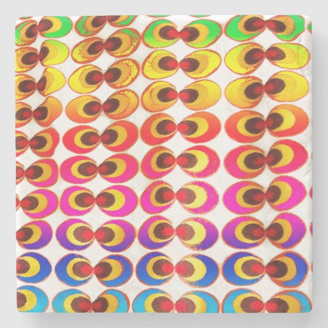 Posavasos De Piedra Tejidos psicodélicos (Anverso)