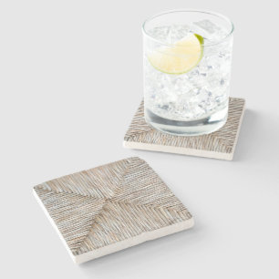 Posavasos De Piedra Tejidos simétricos naturales de fibra de bambú