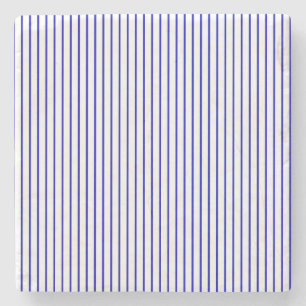 Posavasos De Piedra Tela a rayas blanca azul marino