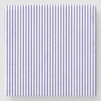Posavasos De Piedra Tela a rayas blanca azul marino
