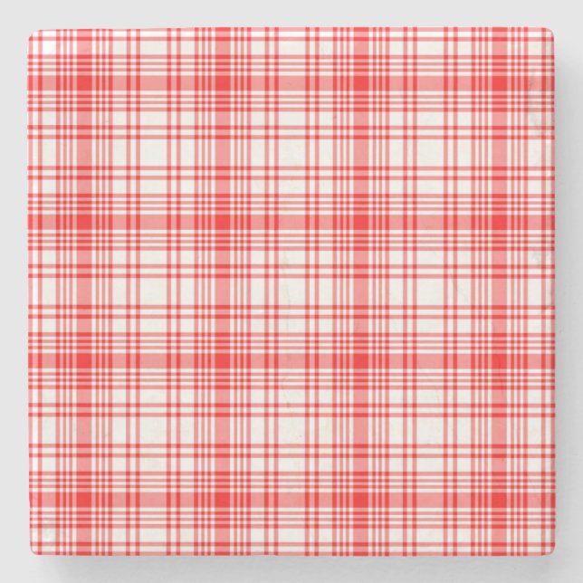 Posavasos De Piedra Tela escocesa roja (Anverso)
