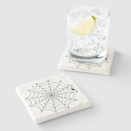 Posavasos De Piedra Telaraña de araña espeluznante Halloween