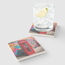 Posavasos De Piedra Teléfono rojo británico