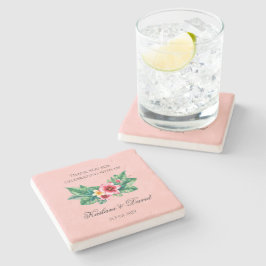 Posavasos De Piedra Tema boda floral tropical