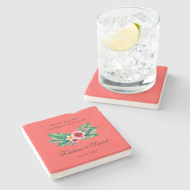 Posavasos De Piedra Tema boda floral tropical