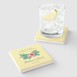 Posavasos De Piedra Tema boda floral tropical