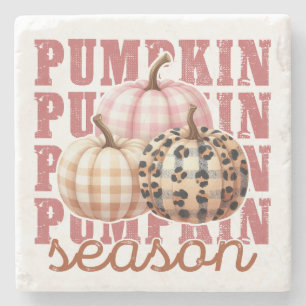 Posavasos De Piedra Temporada de calabaza temática de otoño