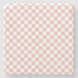 Posavasos De Piedra Tendencia de los 80 Cuadro de color rosa bebé