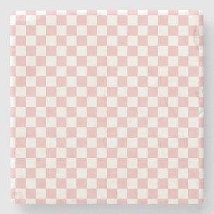 Posavasos De Piedra Tendencia de los 80 Cuadro de color rosa bebé