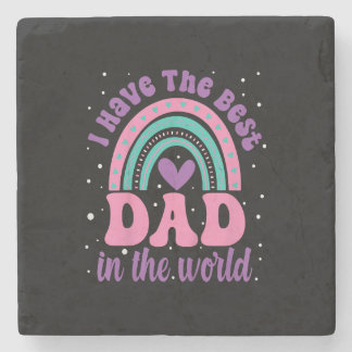 Posavasos De Piedra Tengo El Mejor Papá En El Mundo Del Niño Chica Fat