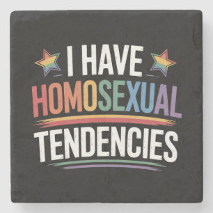 Posavasos De Piedra Tengo Tendencias Homosexuales Orgullo LGBTQ Arcoír