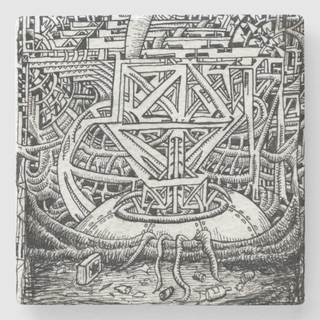 Posavasos De Piedra Tentacle Tank de Brian Benson Stone Coaster (Anverso)