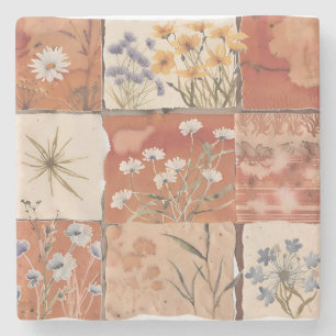 Posavasos De Piedra Terracotta Patchwork Rust Boho Spring