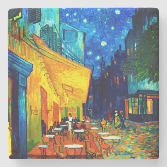 Posavasos De Piedra Terraza Van Gogh Café de noche (Anverso)