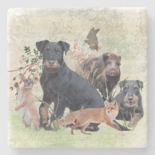 Posavasos De Piedra Terrier de caza alemán (Jagdterrier)