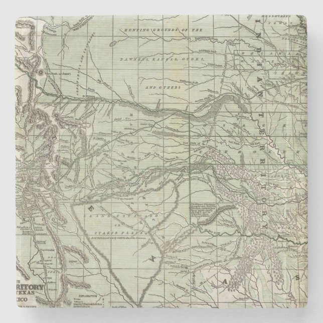 Posavasos De Piedra Territorio indio, Tejas septentrional y New México (Anverso)