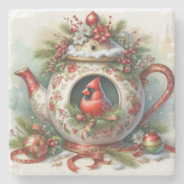 Posavasos De Piedra Tetera Casa para Pájaros Cardenal 5