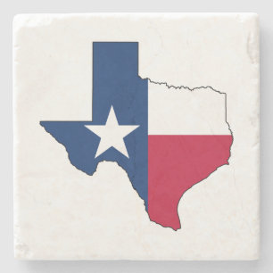 Posavasos De Piedra Texas State Map and Flag Sone Star State