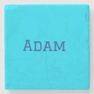 Posavasos De Piedra texto azul morado agregar nombre mensaje de vuelta