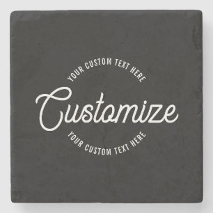 Posavasos De Piedra Texto circular moderno y elegante con estilo cursi