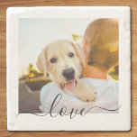 Posavasos De Piedra Texto de amor de la plantilla de fotos de la monta<br><div class="desc">Monografía de una sola plantilla de fotos Cursive Love Text Marble Coaster.</div>