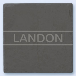 Posavasos De Piedra Texto de personalizable | Negra y gris oscuro