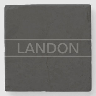 Posavasos De Piedra Texto de personalizable   Negra y gris oscuro