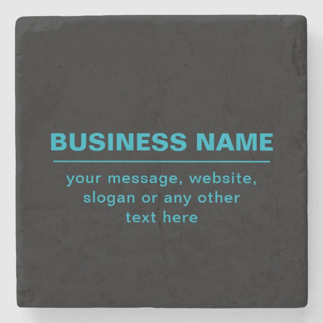 Posavasos De Piedra Texto de personalizable para empresas Etc. negro e (Anverso)