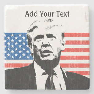 Posavasos De Piedra Texto de Personalizado de la bandera estadounidens