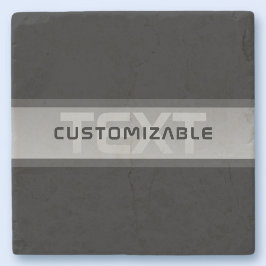 Posavasos De Piedra Texto moderno con capas de Personalizable | Negro 