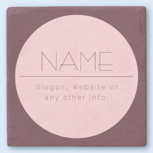 Posavasos De Piedra Texto moderno personalizable con borde