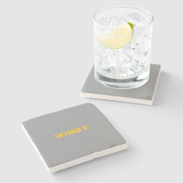 Posavasos De Piedra Texto personalizado desvanecido en amarillo sobre 