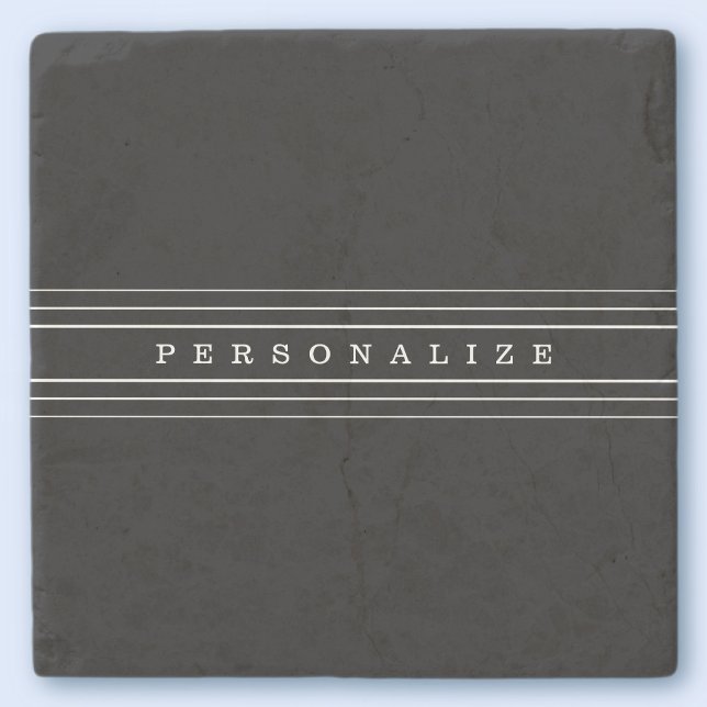 Posavasos De Piedra Texto Personalizado y franjas modernas | Blanco y  (Subido por el creador)