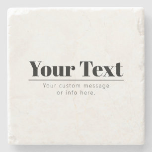 Posavasos De Piedra Texto Retro-moderno con Estilo Negro y Blanco