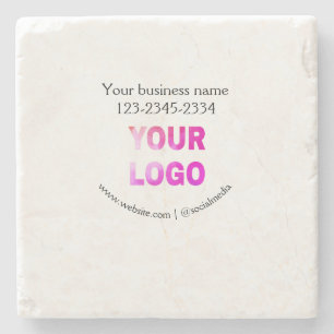 Posavasos De Piedra texto simple mínimo agregar su logotipo/diseño aqu