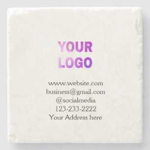 Posavasos De Piedra texto simple mínimo agregue su logotipo/diseño aqu