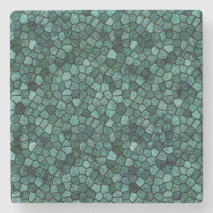 Posavasos De Piedra Textura de costra mosaico oceánico patrón abstract