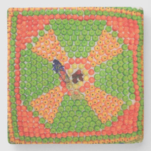 Posavasos De Piedra Textura de diseño de frutas de la montaña rusa de