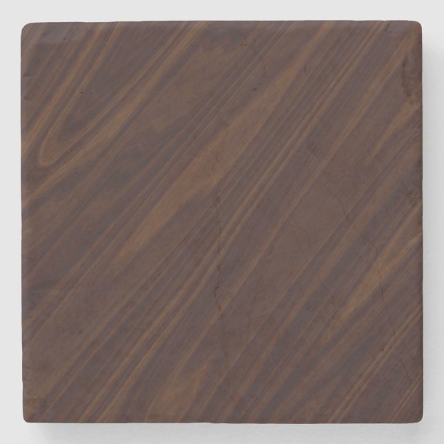 Posavasos De Piedra Textura de madera oscura (Anverso)