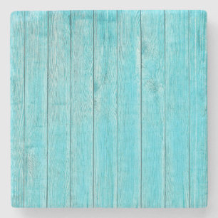 Posavasos De Piedra Textura de madera turquesa
