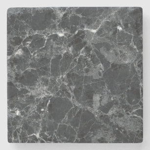 Posavasos De Piedra Textura de mármol negro