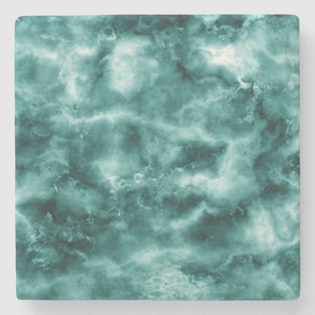 Posavasos De Piedra Textura de mármol verde oscuro (Anverso)