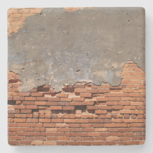 Posavasos De Piedra Textura de pared de ladrillo rojo, montaña rusa cu