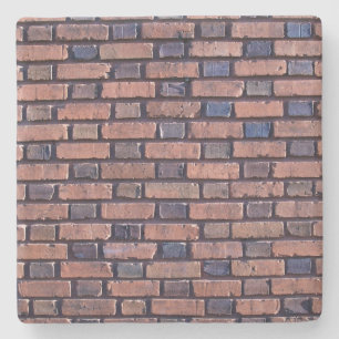 Posavasos De Piedra Textura de pared de ladrillo rojo, montaña rusa cu