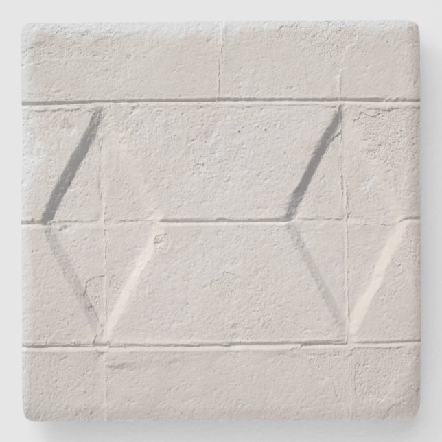 Posavasos De Piedra Textura de pared texturizada blanca, escayola cuad (Anverso)